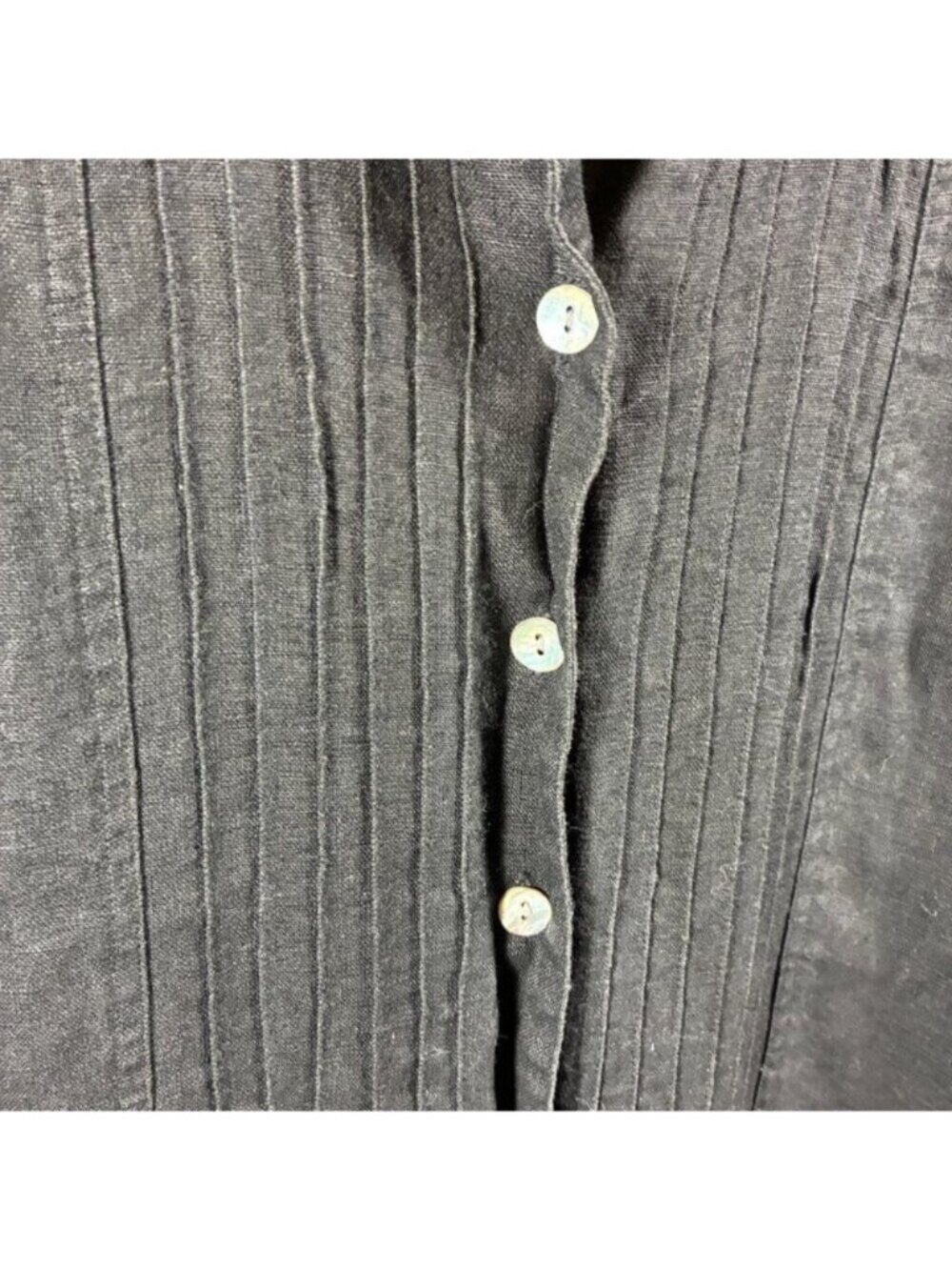 sweet Jessie women linen maxi dress medium black coastal beachy button vacation - Picture 4 of 8